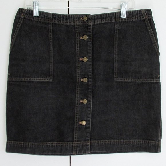 Lauren Jeans Co LRL Button-up Dark Wash Mini Skirt - Picture 1 of 10